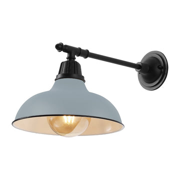 Wallace 12.25" Farmhouse Industrial Indoor/Outdoor Iron LED Victorian Arm Outdoor Sconce